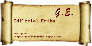 Gábriel Erika névjegykártya